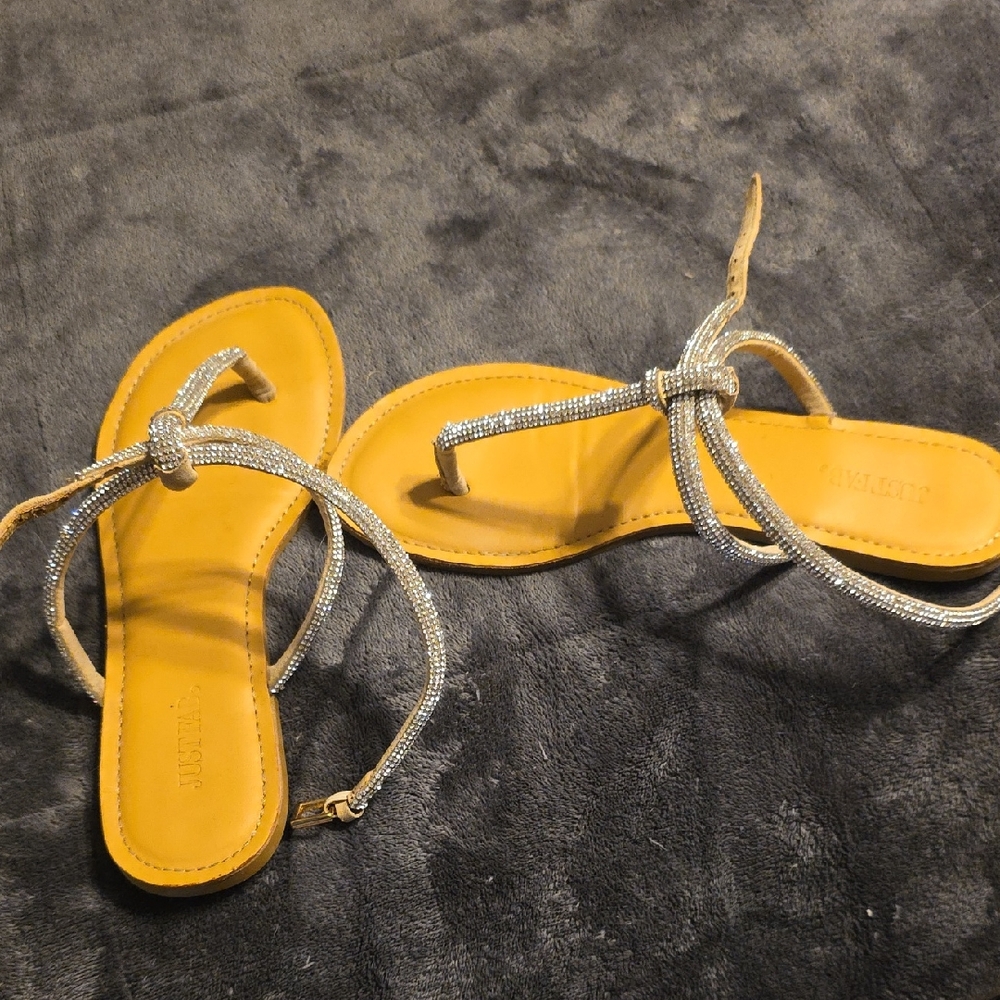 Gold and Silver Sandals with Minimalist Design